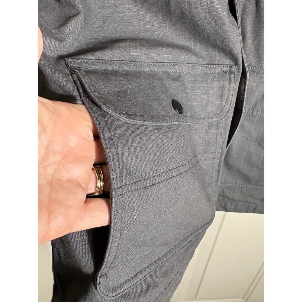 Vans Off The Wall Ripstop Field Jacket Mens Medium Grey Invisible Stowaway Hood - Picture 5 of 15